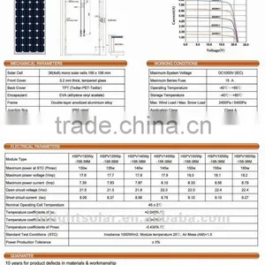 100w Solaris Panel With TUV,IEC,CEC,CE,ISO Certificates thumbnail-3