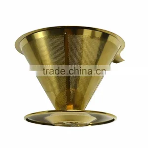 Golden Color 304 Stainless Steel Pour Over Coffee Filter thumbnail-6