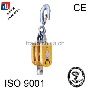 WITH HOOK REGULAR DOUBLE WOOD PULLEY BLOCK thumbnail-1