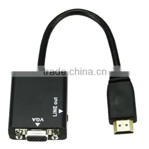 720P 1080i 1080P HDMI Male to VGA TV AV HDTV Converter Adapter With Audio Cable thumbnail-2