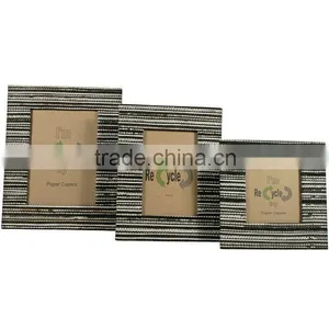 Black and White Recycled Paper Photo Frames Handmade thumbnail-1
