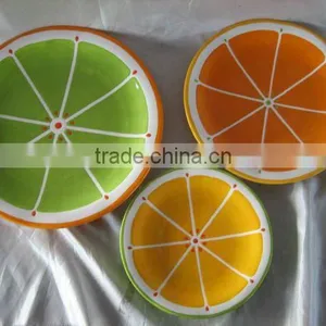 Round Dolomite Orange Plate&Dishes thumbnail-1
