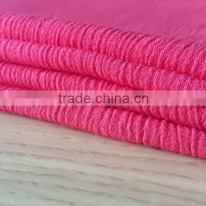 China Fabric Manufacturer Oeko-tex Standard Solid Crinkle Viscose Fabric, 30*24 135gsm Dyed Rayon Crepe Fabric thumbnail-3