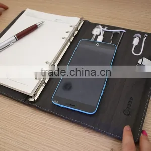 Shenzhen Promotional Corporate Gift Items PU Notebook Set With Power Bank and USB thumbnail-1