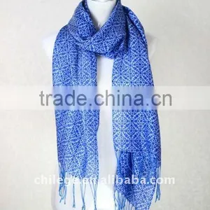 Silk/wool Blended Printed Scarf thumbnail-1