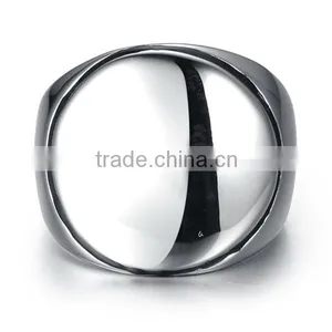 Vintage High Polished Simple 316L Tatianium Plain Ring thumbnail-2