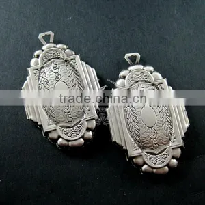 38x56mm Vintage Style Flower Engraved Antiqued Silver Brass Big Unique Photo Locket Pendant Charm DIY Supplies 1193001 thumbnail-1