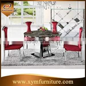 Foshan Hot Sale Stainless Steel Dining Table and Chair Sets thumbnail-3