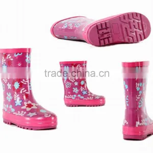 China Flowers Printed Kids Rain Boots Waterproof Shoes for Sale thumbnail-2