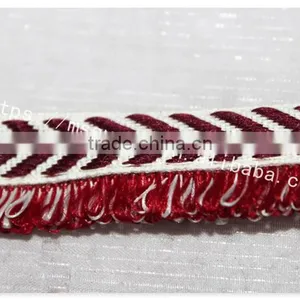 Good Price 1.6cm Width Yarn Dyed Polyester Weave With Fringe Wholesale thumbnail-4