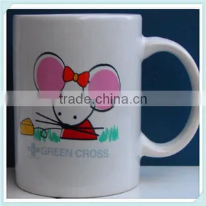 Hot Selling Promotion Advertising Logo Print Custom White Slim High Ceramic Cup Mugs thumbnail-4