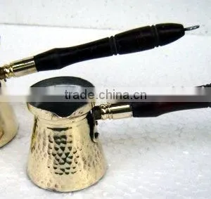 TURKISH COPPER BRASS COFFEE WARMER POT Tin Lined thumbnail-1