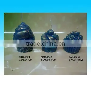 Bule Color Carving Wax Candle for Home Decoration thumbnail-1