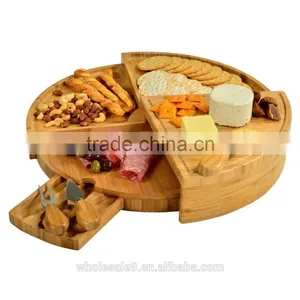 Newest Design Rotatable Bamboo Cheese Cutting Board With Cheese Tools thumbnail-1