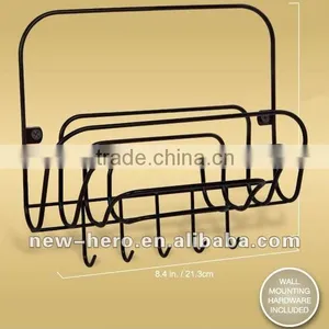 Wall Mounted 5-Tier Letter Rack Magazine Rack And Keys Holder thumbnail-2