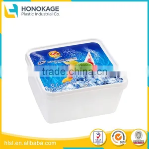 2000ML Food Grade Plastic Square Ice Cream Container,IML Ice Cream Box thumbnail-2