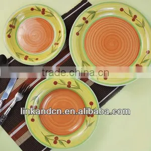 KC-00189/ceramic Plate Set/round Shape/orange Plate Sets thumbnail-1