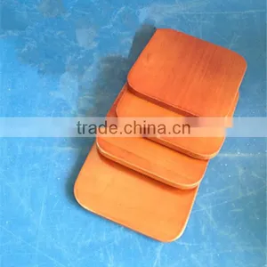Red Custom Square Wooden Tea Cup Coaster Wholesale thumbnail-4