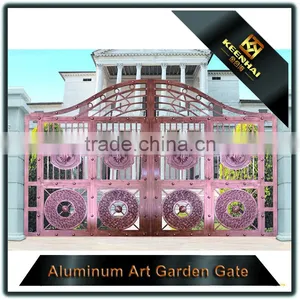 Villa Garden Decorative Powder Coated Luxury Aluminum Metal Garden Fence Gate thumbnail-6