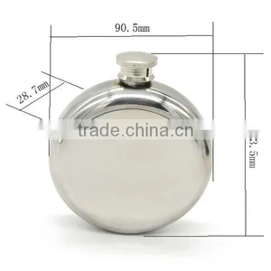 5 OZ Mirror Stainless Steel Flagon / Stainless Steel Hip Flask / Stainless Steel Wine Bottles (with Small Funnel) thumbnail-3