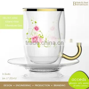 Lower Quantity Customized Handcrafted Nice Glass Coffee Cup thumbnail-6