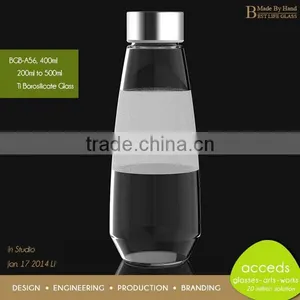 Pyrex Glass Bottle Drink With Colored Silicon Lid thumbnail-2