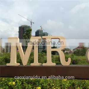 Big Size Wooden Lettter Words Natural Pine Wood Free Standing Party Decoration Store Home Door Name thumbnail-1