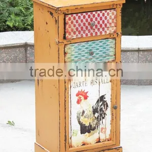 American Style Antique Yellower Wooden Cabinet thumbnail-1