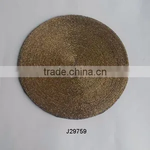 Golden Glass Bead Place Mats and Coasters With Different Colours and Patterns thumbnail-1