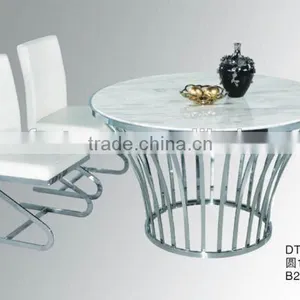 DT11 Luxury Granite Marble Top 48 Inch Round Dining Table Sets thumbnail-2