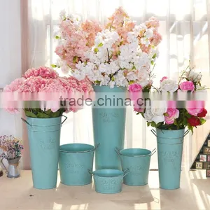 Decorative Hanging Flower Planters With Factory Wholesale Galvanized Iron Planters Garden Metal Flower Pots thumbnail-3
