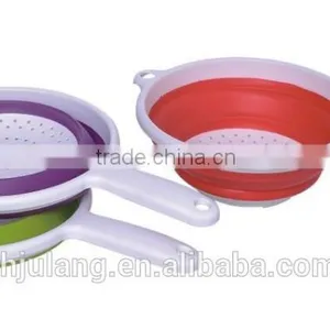 Foldable Fruit Strainer With Handle,plastic Foldable Colander With Handle thumbnail-2