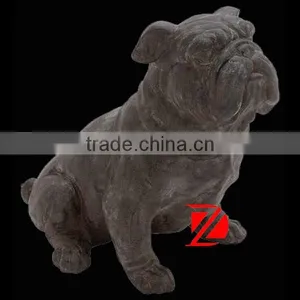 Stone Sitting Bulldog Statue thumbnail-1