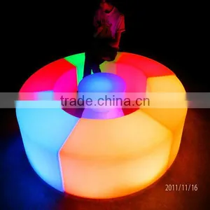 LED Colorful Garden Dining Table Bench Seats /classic Wicker Snake Bench thumbnail-2