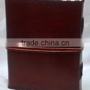Handmade Vintage Strip Closer Side Stitch Leather Notebook thumbnail-2