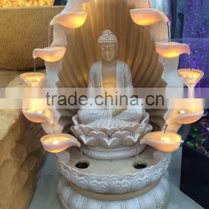 LED Lighting Resin Religion Buddha Water Fountain Decorations thumbnail-1