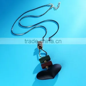 Korea Rubber Plated Heart Pendant Necklace Autumn Winter Long Necklace Heart Necklace for Lovers thumbnail-3