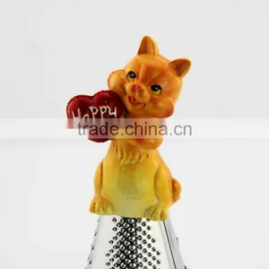 Happy Kitten 8 Inch Resin Statue Stainless Steel Kitchen Grater EU Standard thumbnail-2