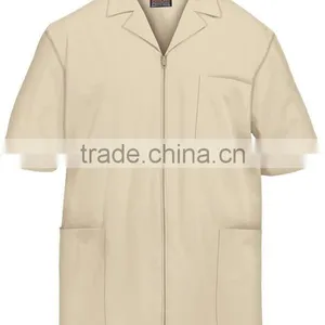 Medical Uniform Workwear Men's Short Sleeve Zip Front Scrub Jacket Medical Uniform thumbnail-4