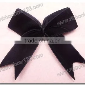 Black Velvet Bow Ribbon as Cloth Bow & Garment Accessory thumbnail-1