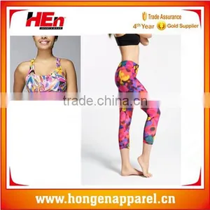 HongEn Apparel 2016 Latest Design Tight Yoga Pants Sublimation Print Yoga Pants for Women thumbnail-1