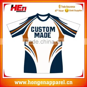 Hongen Apparel Wholesale Custom Made Sublimation Short Sleeve Youth Rugby Uniform thumbnail-1