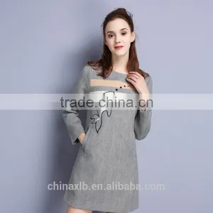 Women's New Style Slim Long Wool Dresses Wholesale thumbnail-4