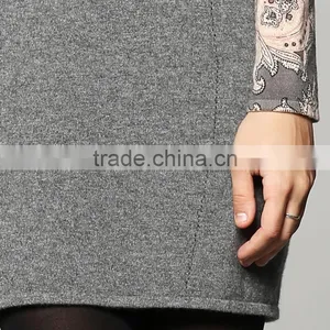 KNITTED WOMEN LONG SLEEVE ROUND NECK BASIC PRINT PULLOVER thumbnail-5