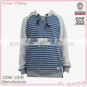 Newest Fashion Design Classic Style 100% Cotton Man Custom Hoodies, Striped Hoodies for Men thumbnail-1