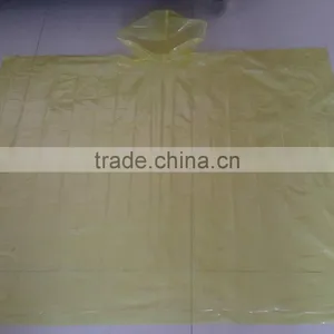 PE Disposable Semitransparent Emergency Yellow Poncho thumbnail-2