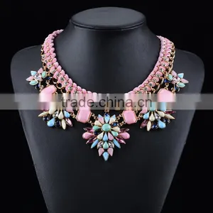 Fashion Women Rhinestone Gems Pendant Choker Necklaces thumbnail-1