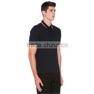 Wholesale Woven Collar Oversized Men Polo Shirt Black Polo Shirts thumbnail-2