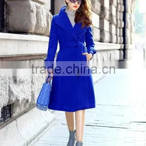 100% Hand Made Cool Blue Winter Women Coat thumbnail-2