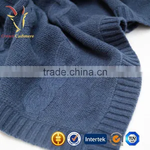 Pure Cable Knitted Cashmere Blanket Knit Cable Baby Blanket thumbnail-3